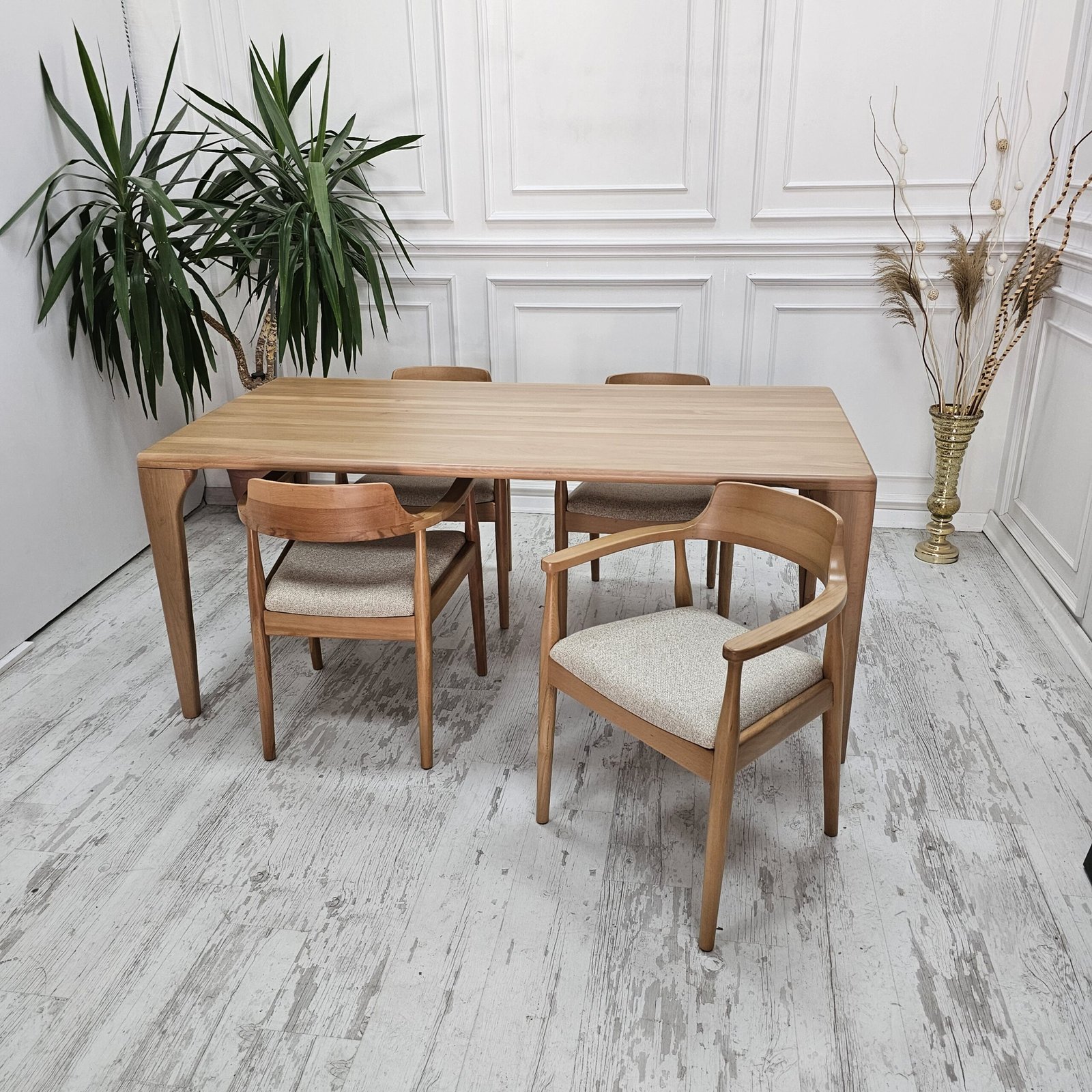 abete masif gürgen yemek masası takımı