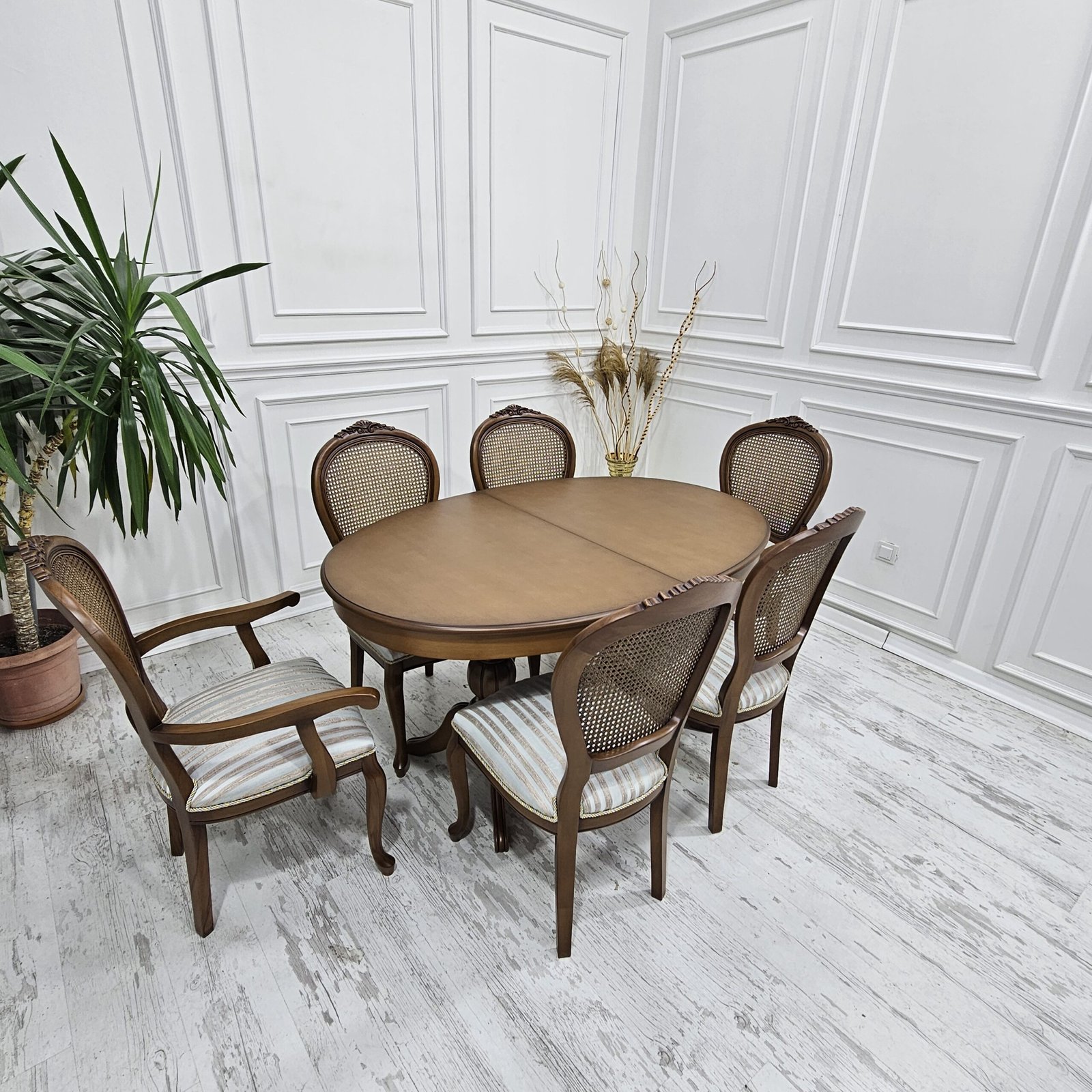 angola oval yemek masası takımı