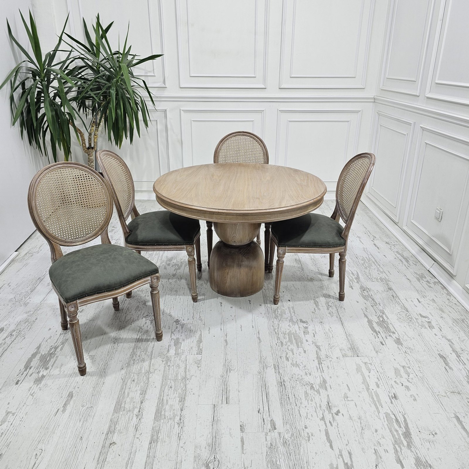 azelya yuvarlak yemek masası takımı