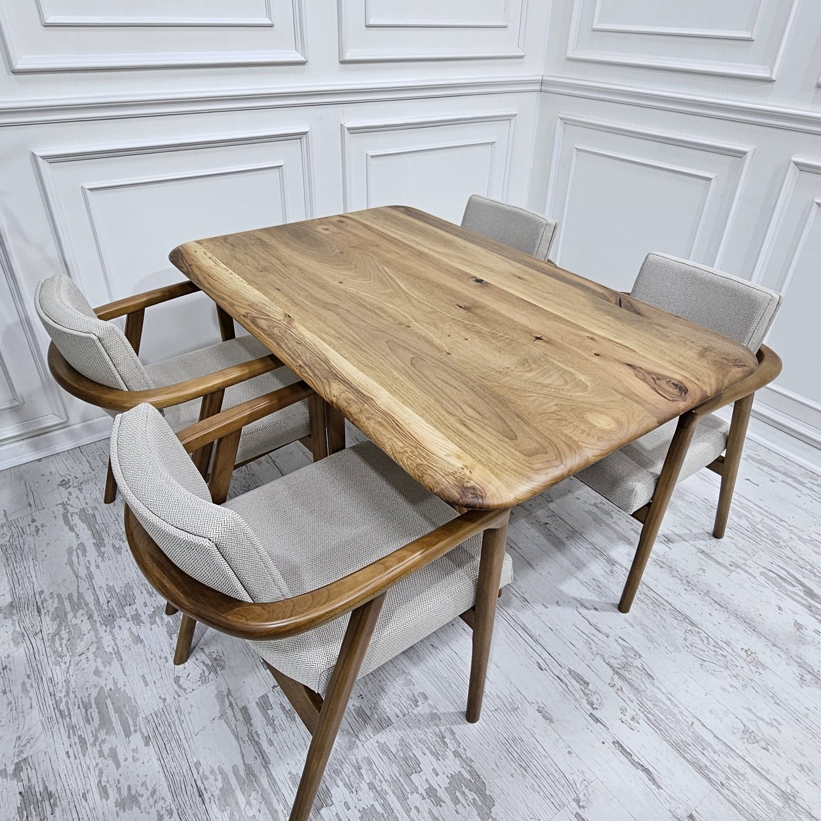 arancio masif ceviz yemek masası takımı