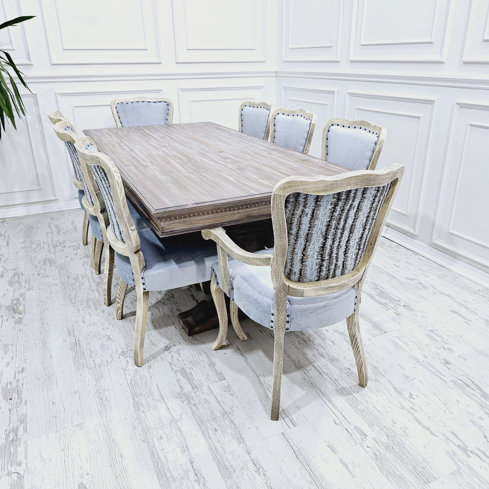 amore kesme ayak masif yemek masası takımı