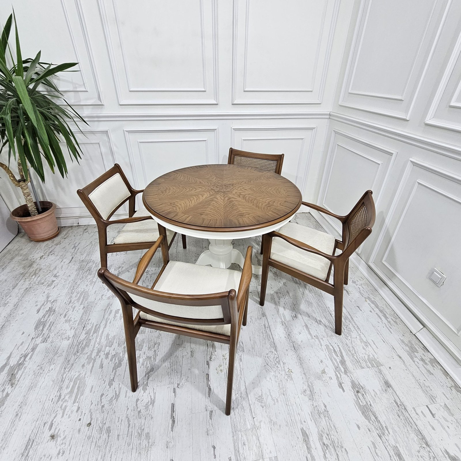 elly yuvarlak yemek masası takımı