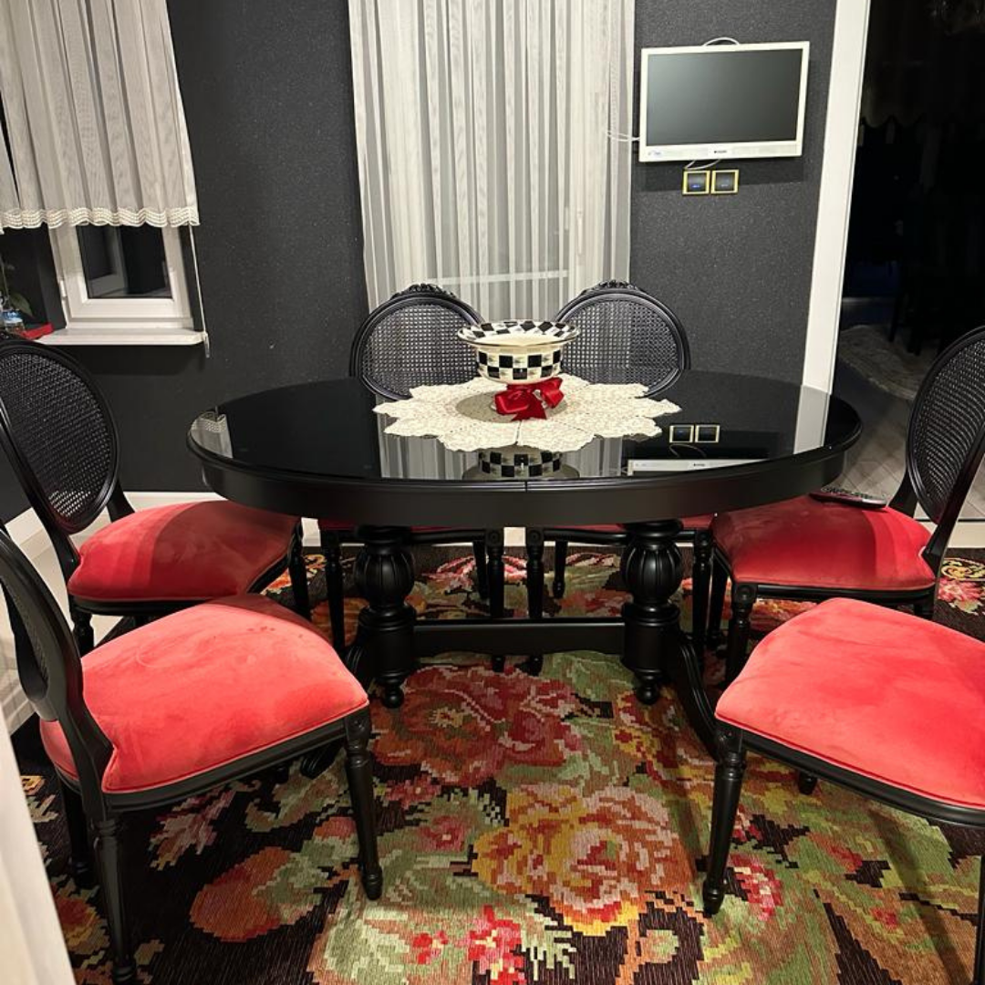 siyah lake oval yemek masası takımı siyah lake oval yemek masası takımı