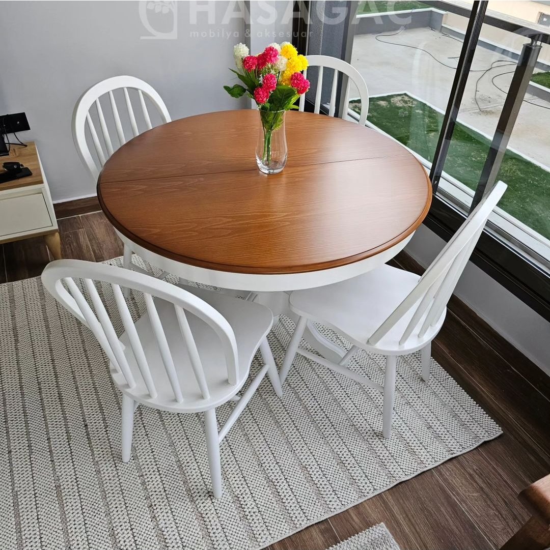 yuvarlak yemek masası takımı