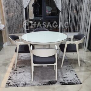 yuvarlak yemek masası takımı