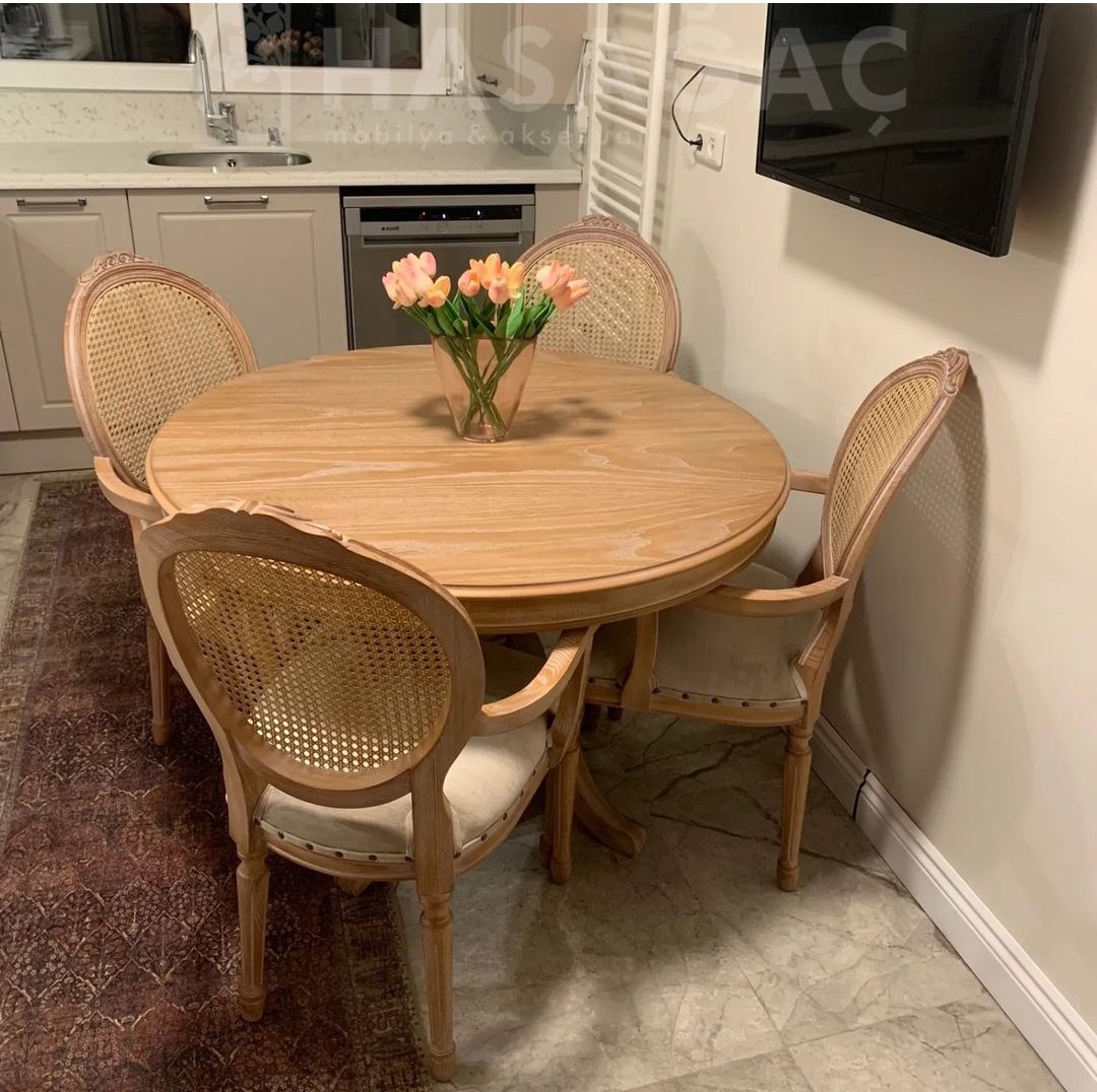 yuvarlak yemek masası takımı