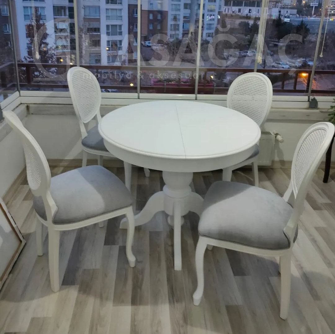 yuvarlak yemek masası takımı