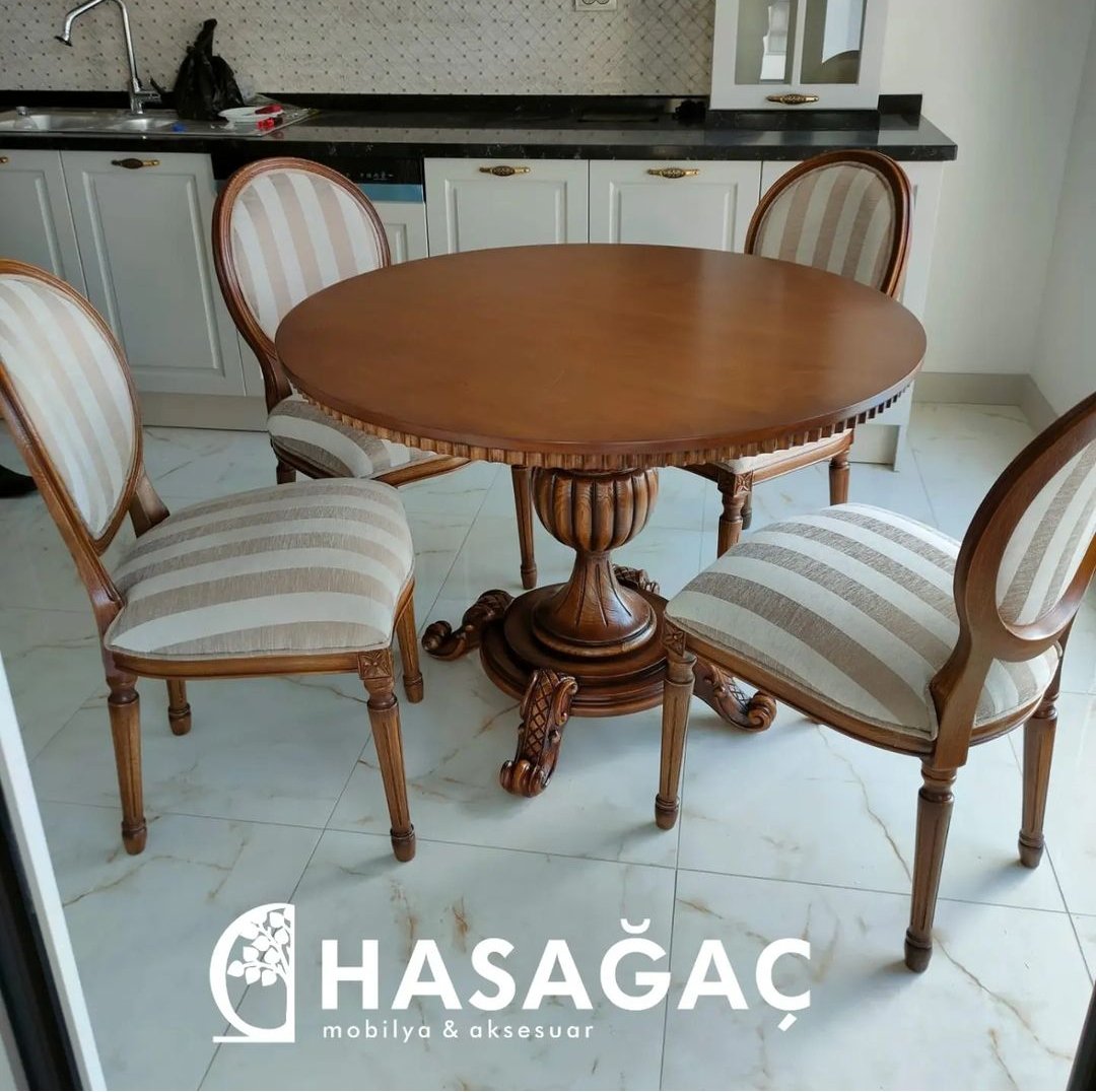 yuvarlak yemek masası takımı