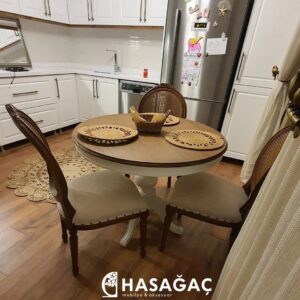 yuvarlak yemek masası takımı