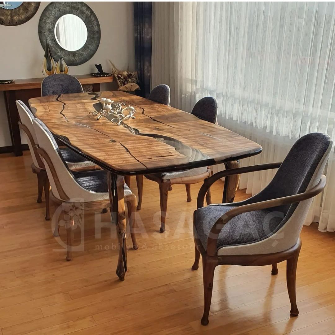 epoksi yemek masası takımı