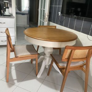 yuvarlak yemek masası takımı